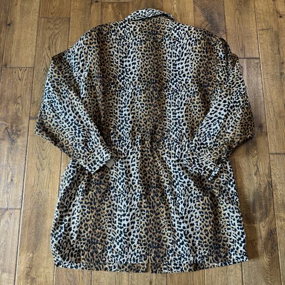 VTG L S Sports Cinch Waist Utility Jacket Womens OS Cheetah Print 100% Polyester - Picture 6 of 6